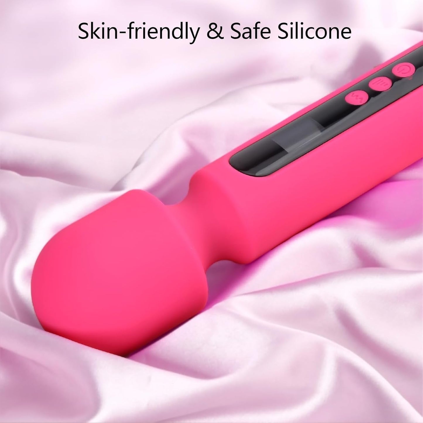 RoseCommand Vibrador de varita de 12" con pantalla LCD, 10 modos, resistente al agua