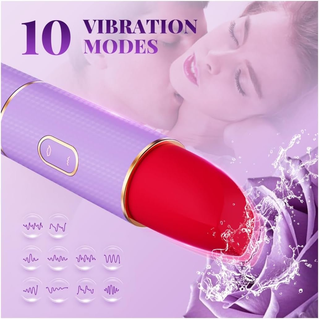 LuxeLip Lápiz Labial Vibrador Bala Chupador de Clítoris 2 en 1