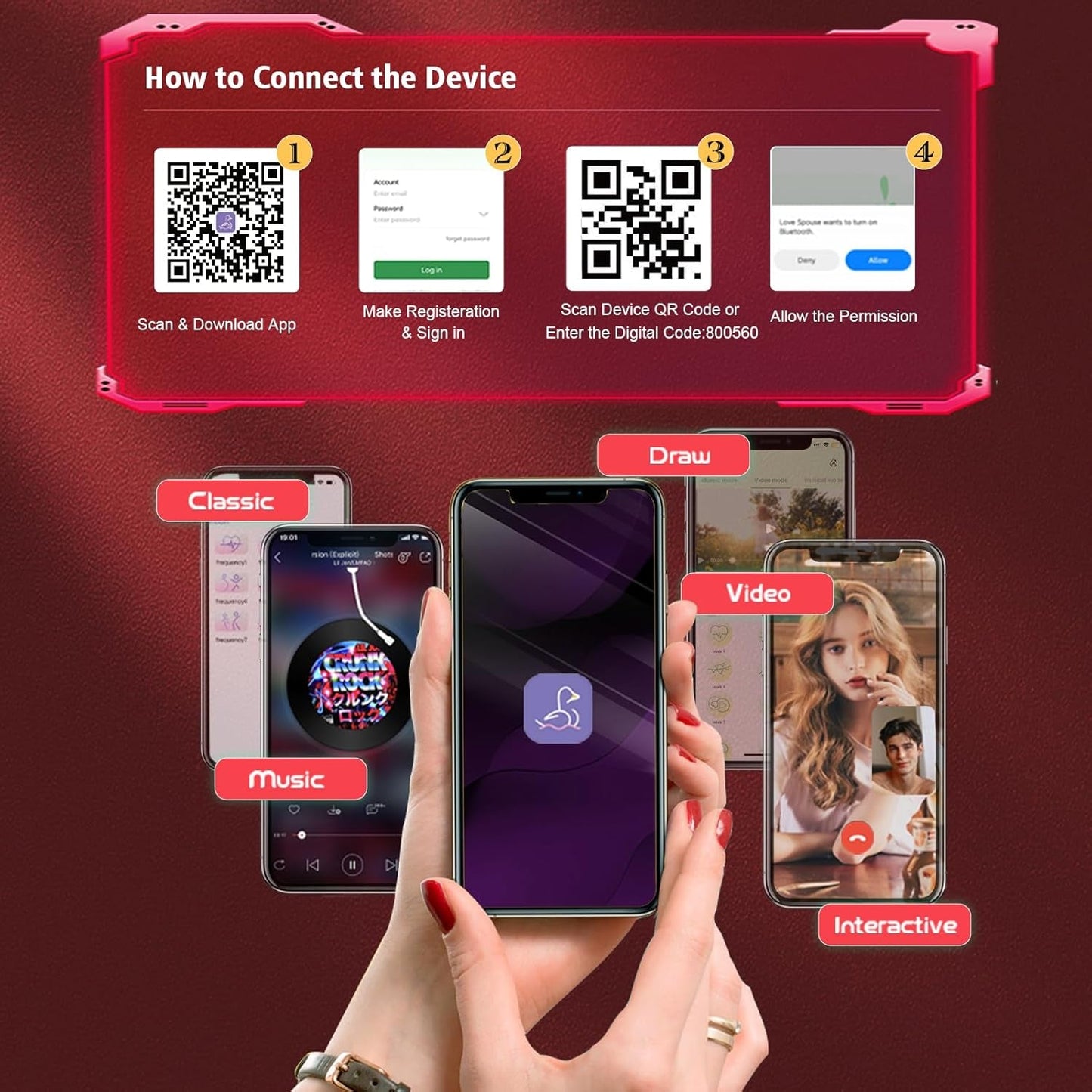 OrbitFlex Anillo de Pene Ajustable con Estimulador de Clítoris y 9 Modos por App