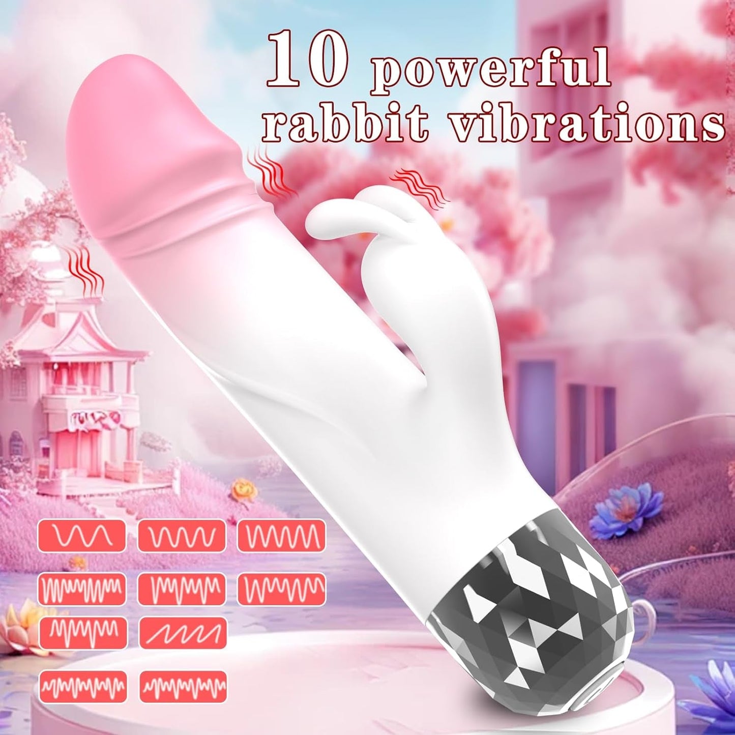 MiniVibrador Mini Rabbit de Terciopelo 10 Modos Silicona Impermeable