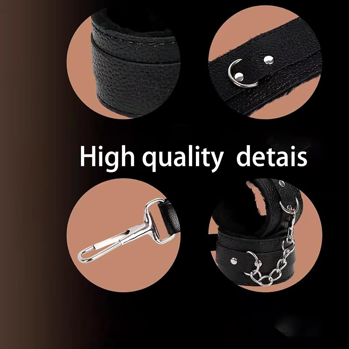 MidnightKink Kit BDSM de 12 piezas con cola, plug anal y set de sujeciones