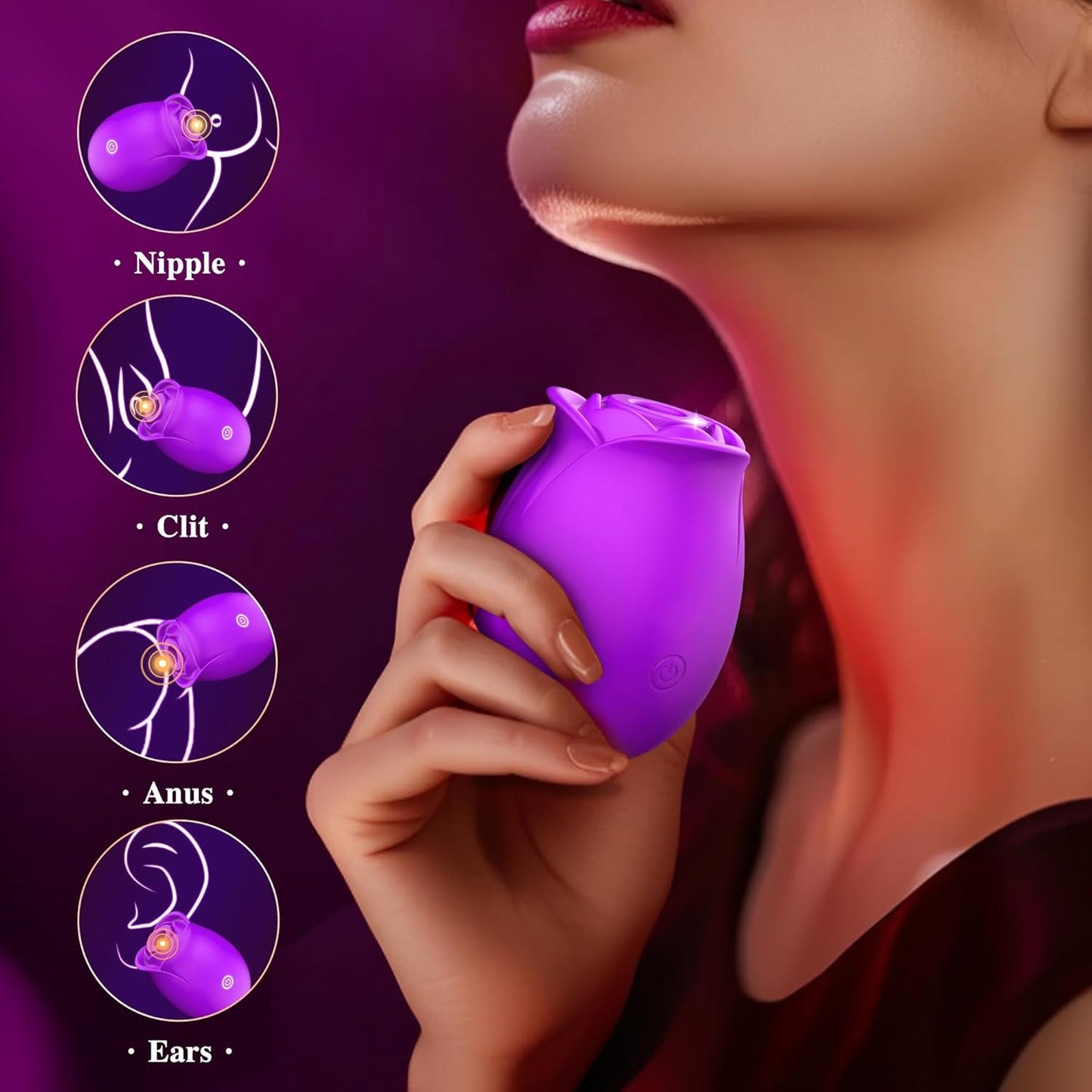 VeltrixaX Succionador de Clítoris Rose con Control por App, 9 Modos, Sumergible