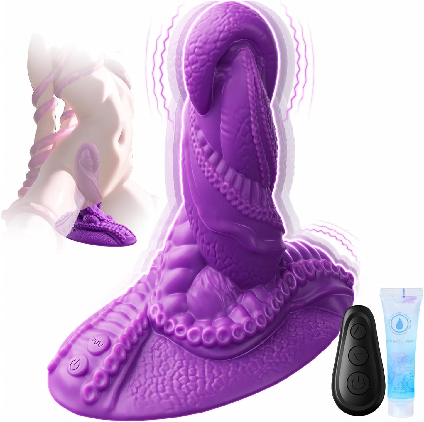 TentaclePulse Dildo de tentáculo para montar con vibración y control remoto 9x9