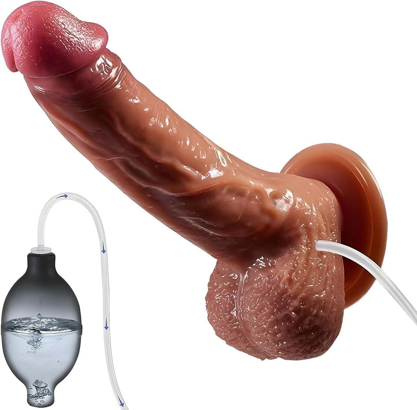 Dildo de silicona con ventosa eyaculador FluidCore 8.5"