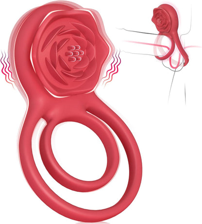 Anillo para el pene PétaloGrip con estimulador de clítoris, 7 modos, silicona