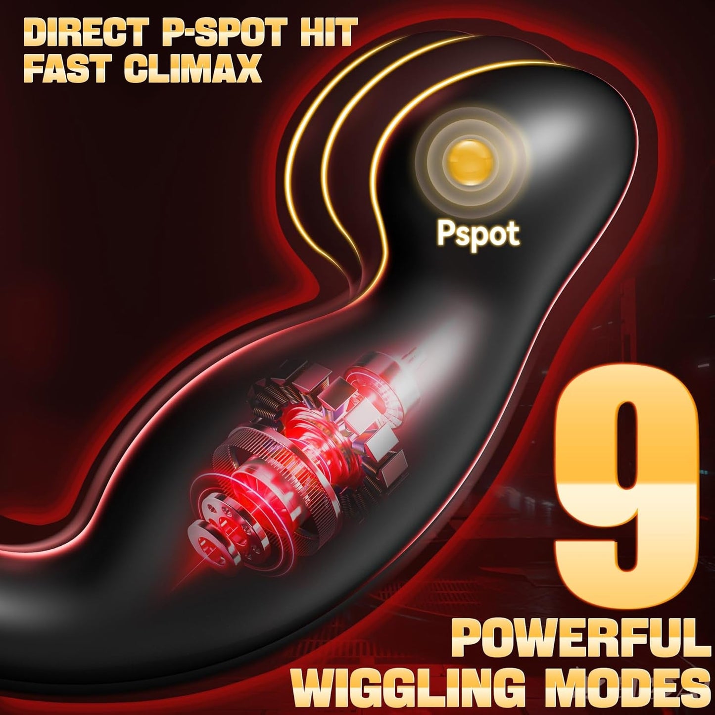 FlexDominus Masajeador de Próstata y Anillo para Pene 9+9 Modos Control Remoto