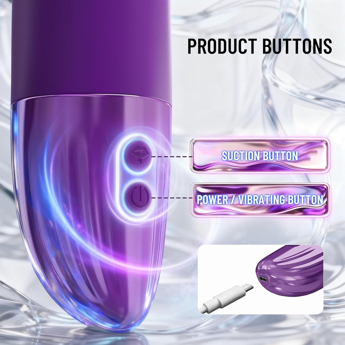 Masturbateur masculin VantaSuction 5 niveaux d'aspiration 10 modes de vibration
