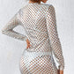 Silver Mesh Mini Dress