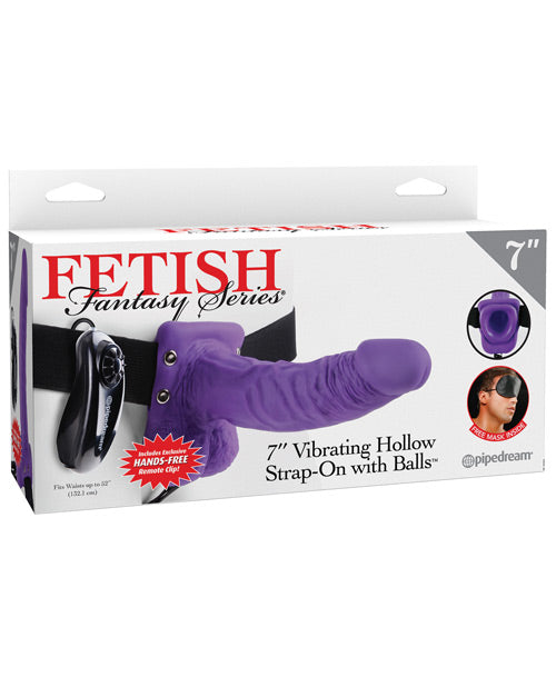 Fetish Fantasy Series 7" Vibrating Hollow Strap On Purple