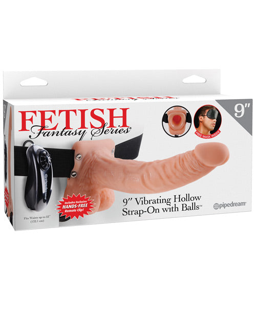 Fetish Fantasy Series 9" Vibrating Hollow Strap - Flesh