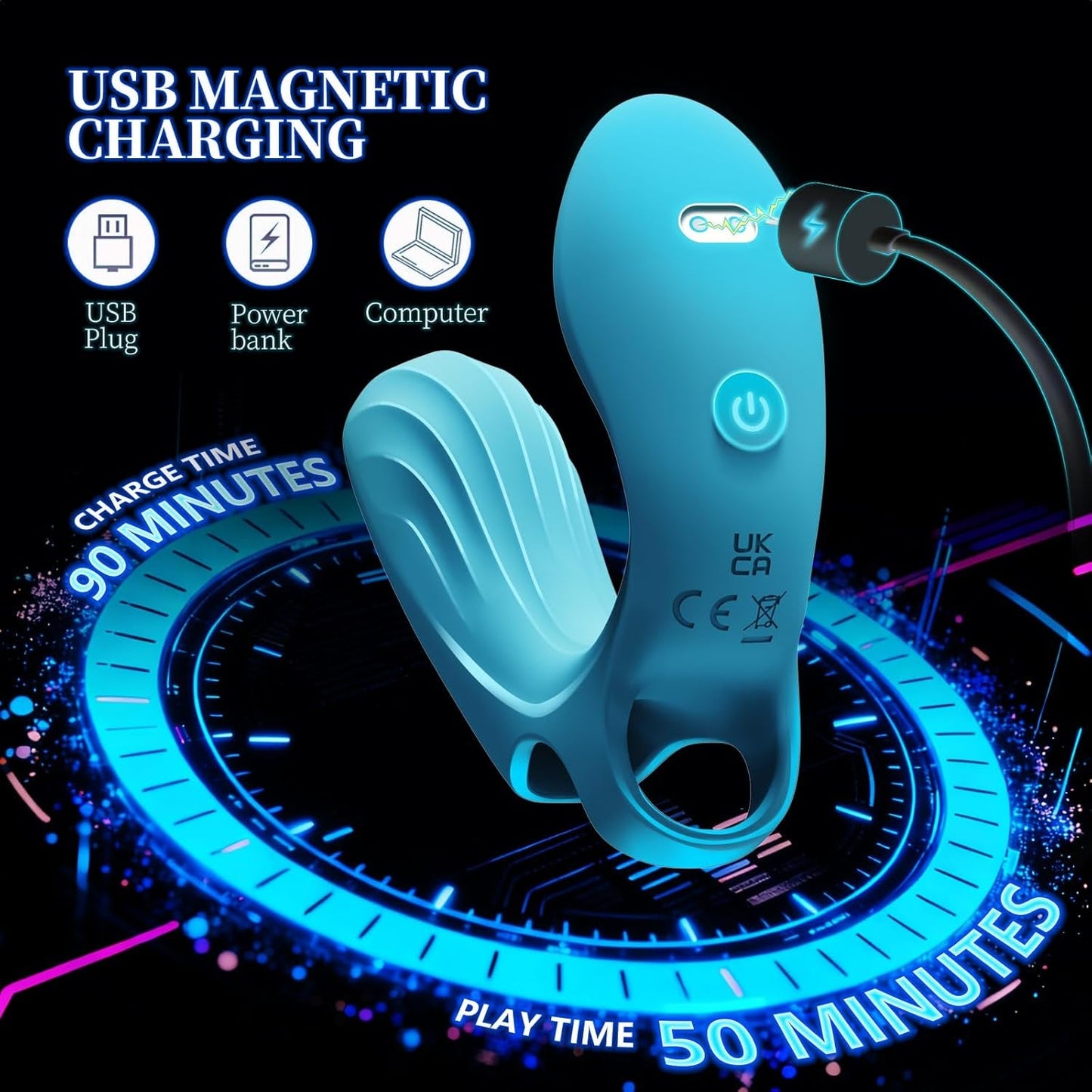 DualiX Vibrador de dedo de doble motor 10 modos resistente al agua