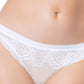 White Wide Elastic Waistband Thong Panty