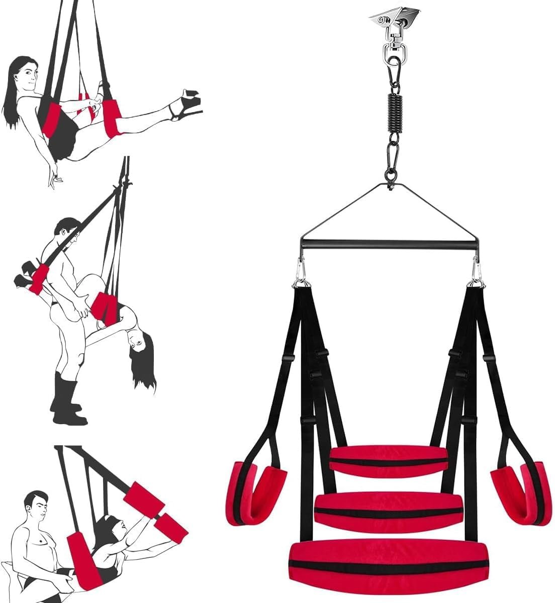 VireliX 360° Balançoire de porte sexuelle Siège large 400lb