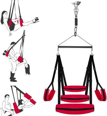 VireliX 360° Balançoire de porte sexuelle Siège large 400lb