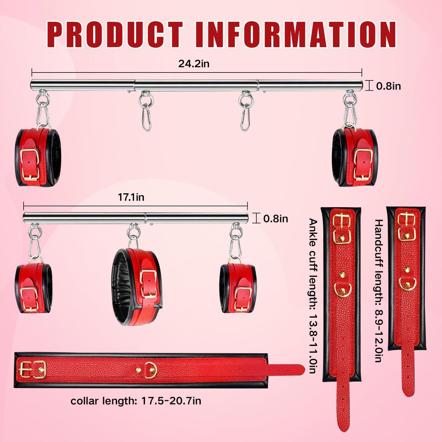 Set de Sujeción Bondage SM – Barras Extensoras Ajustables