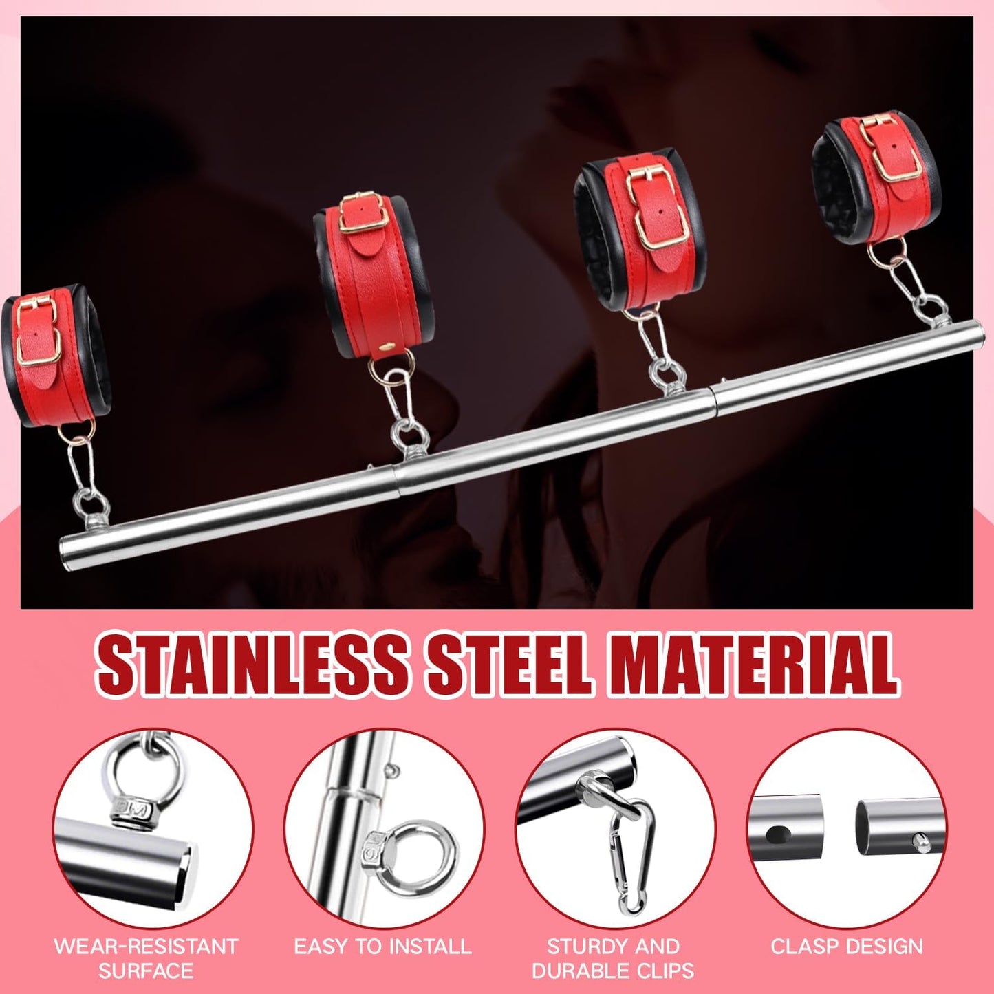 Set de Sujeción Bondage SM – Barras Extensoras Ajustables