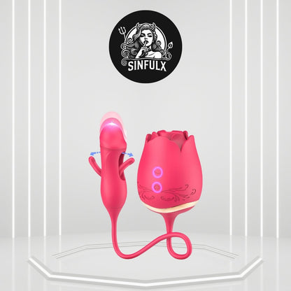 PleasurePulse Rose Sucking Vibrator G-Spot Dildo