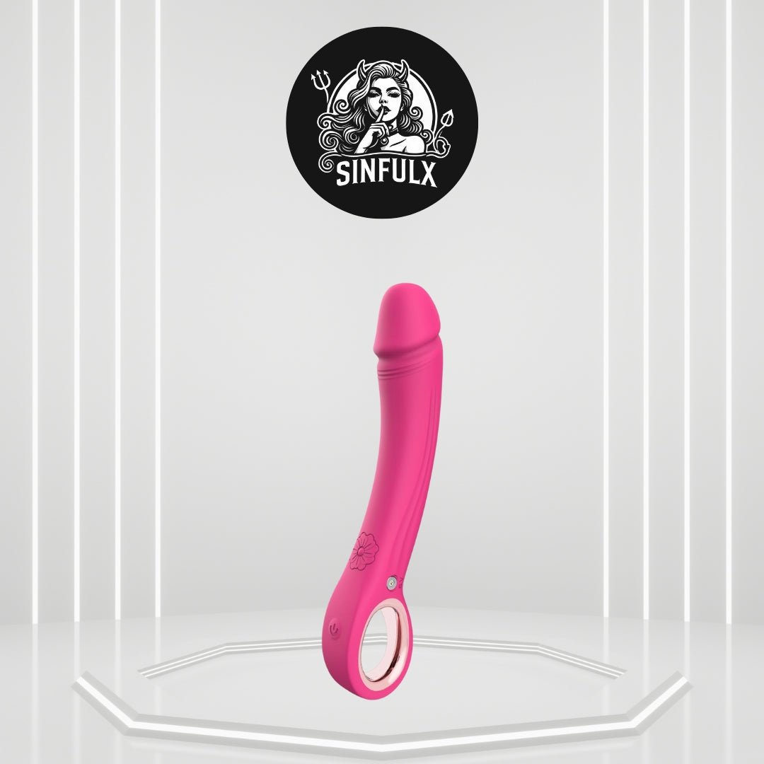 LuxePeak Dildo Vibrador Ergonómico con Mango de Anillo