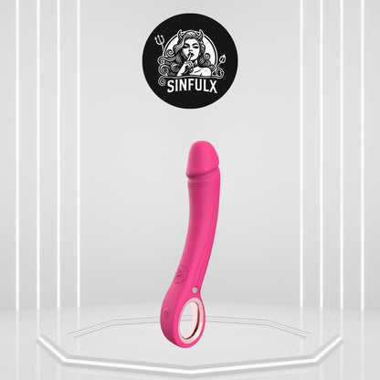 LuxePeak Dildo Vibrador Ergonómico con Mango de Anillo