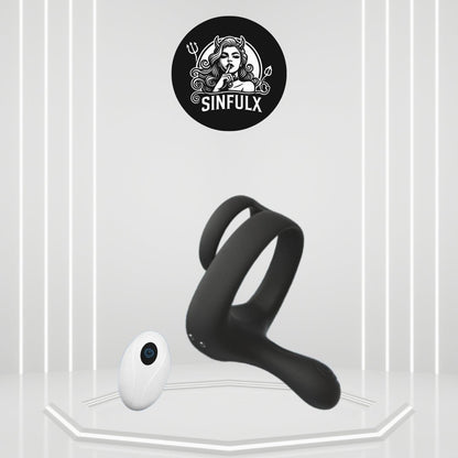 TitanVibe Vibrating Cock Ring with Taint & Ball Stimulator