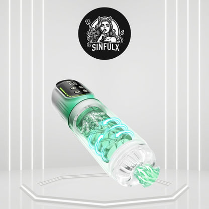 Masturbateur Masculin 4-en-1 AeroGlide avec Pompe, Vibration et Poussée