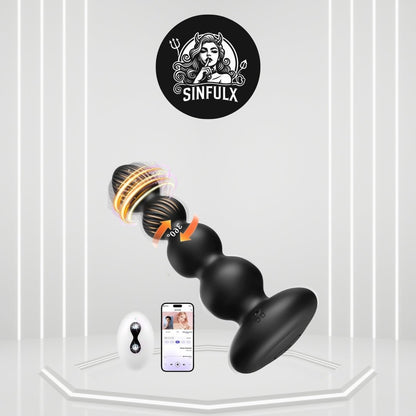 LumeWhisper Rotating Vibrating Anal Beads Wand