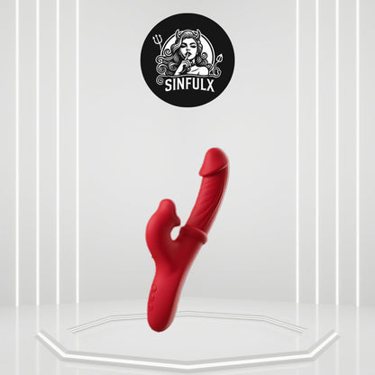 Vibrador dildo de empuje EclipsePulse con estimulador de clítoris
