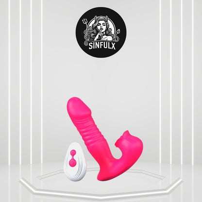TenderPulse Rose Sucking Thrusting Dildo Vibrator