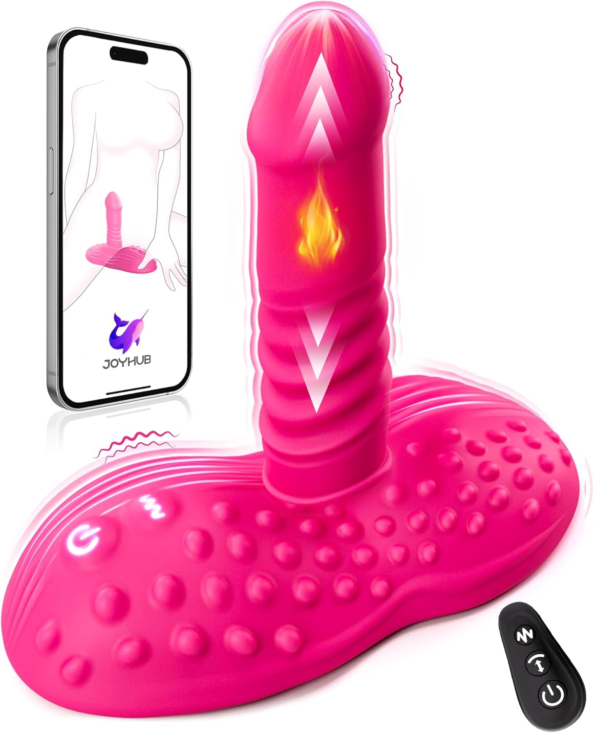 ThroneRide Dildo de empuje con calefacción y control remoto