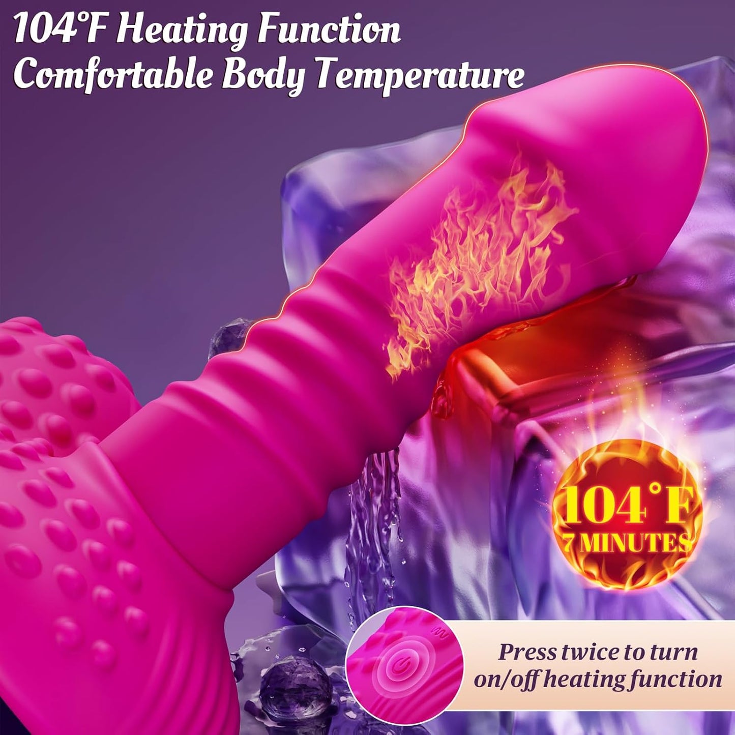 ThroneRide Dildo de empuje con calefacción y control remoto