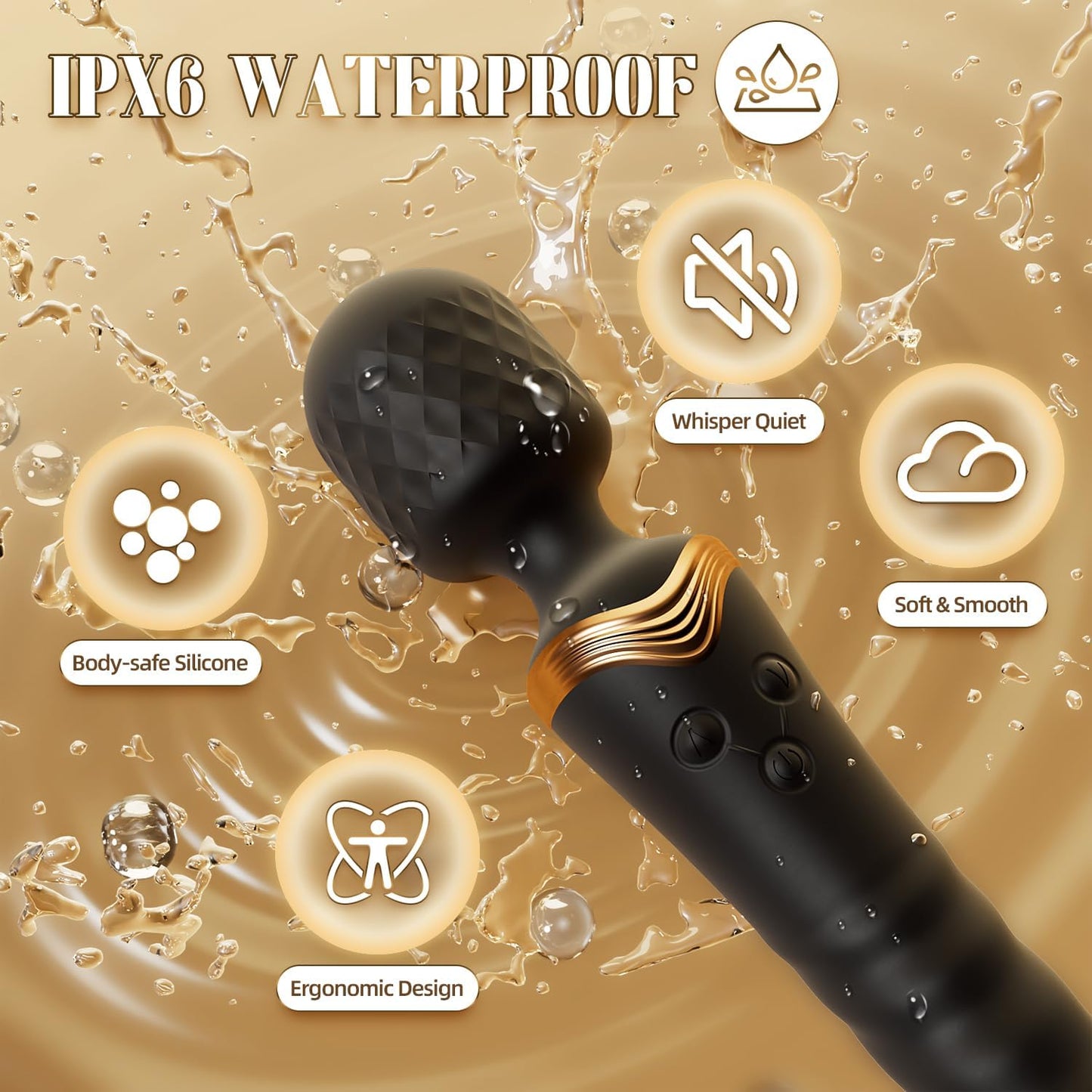 TwinPulse Vibrador Doble de Varita 9 Modos Recargable Impermeable