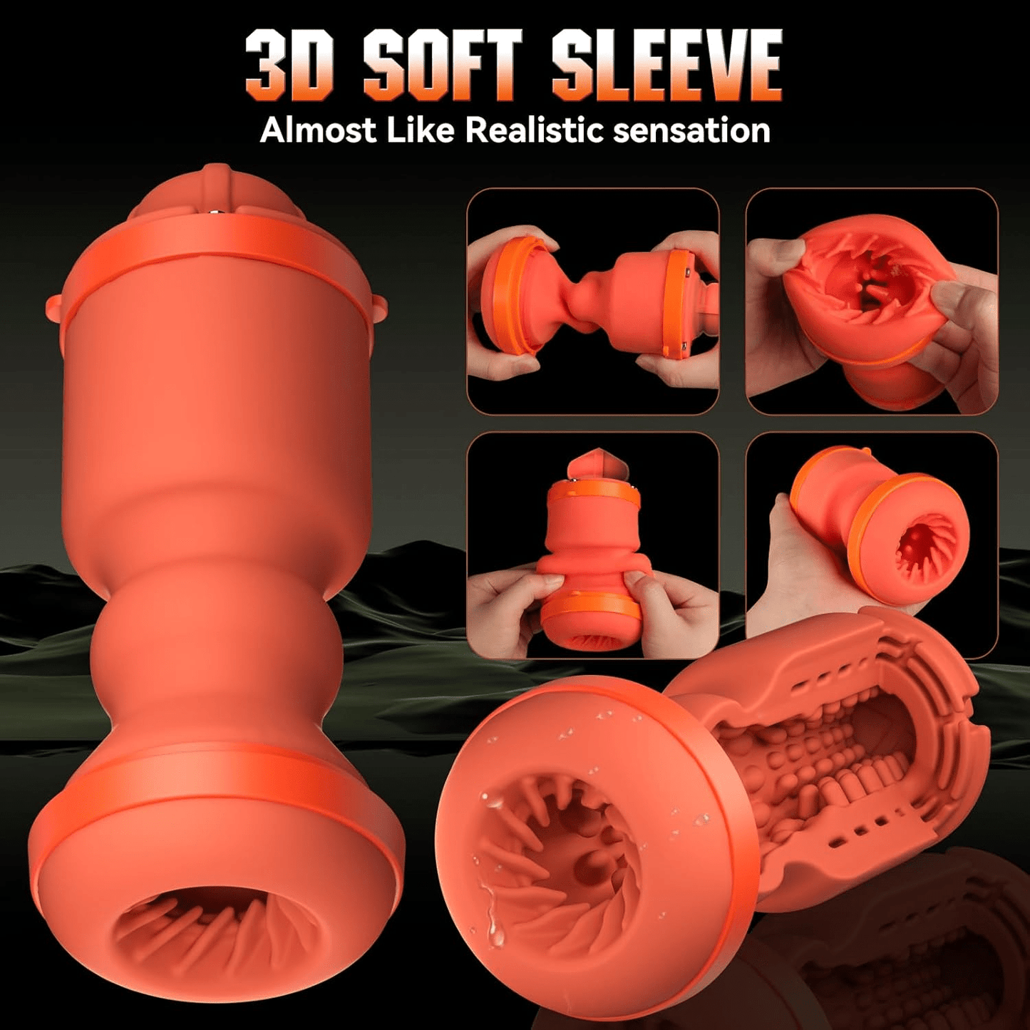Masturbador masculino ThermaFlux Heating AI con control por aplicación 5 en 1