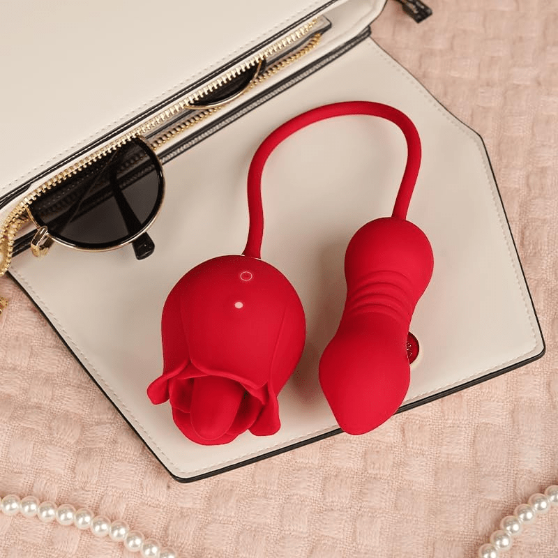 RoselleX AI Rose Vibrador de Impulso 9 Lamidas 9 Impulsos