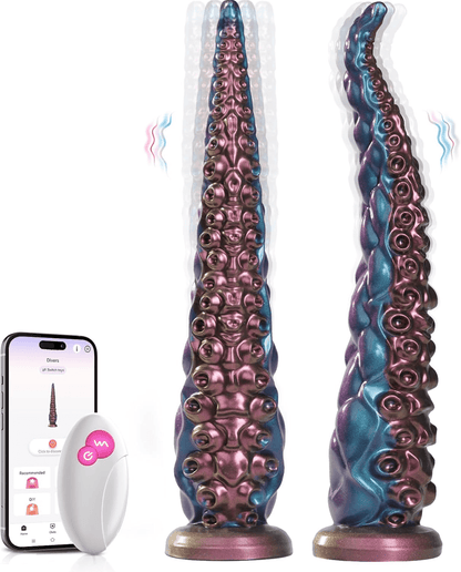 Vibrador dildo con tentáculos KrakenyX AI con 10 modos y control por aplicación