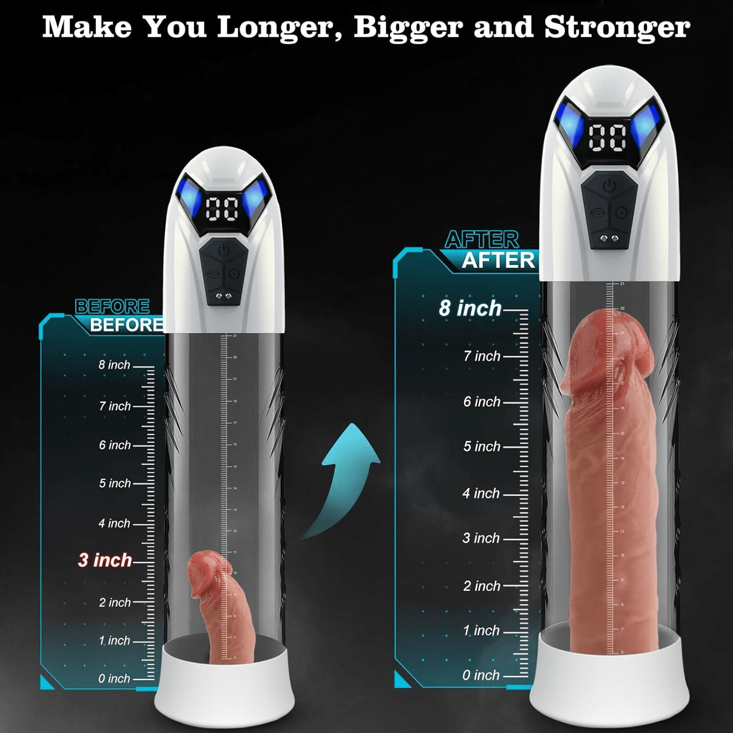 Bomba de Pene Eléctrica VigorFlux 10 Modos y Succión Potente