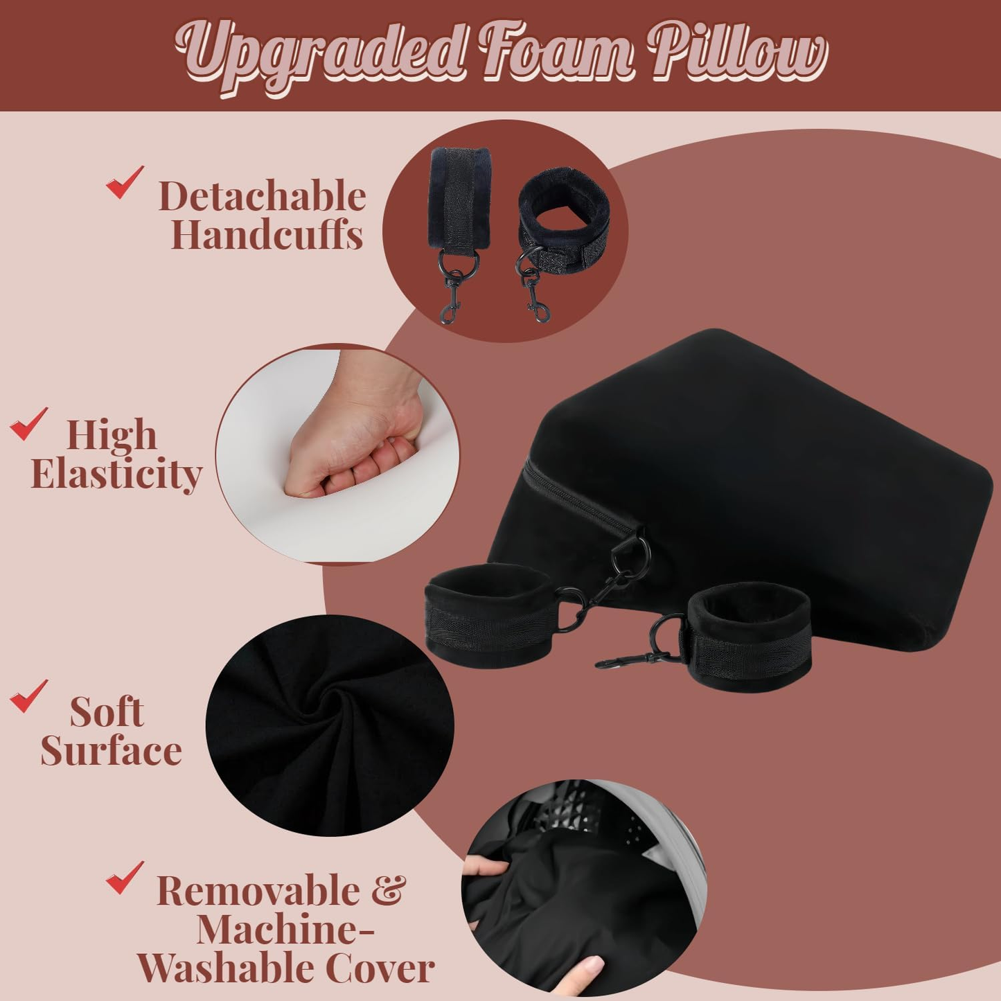 Almohada de espuma de posicionamiento VelvaBond con soporte para las manos
