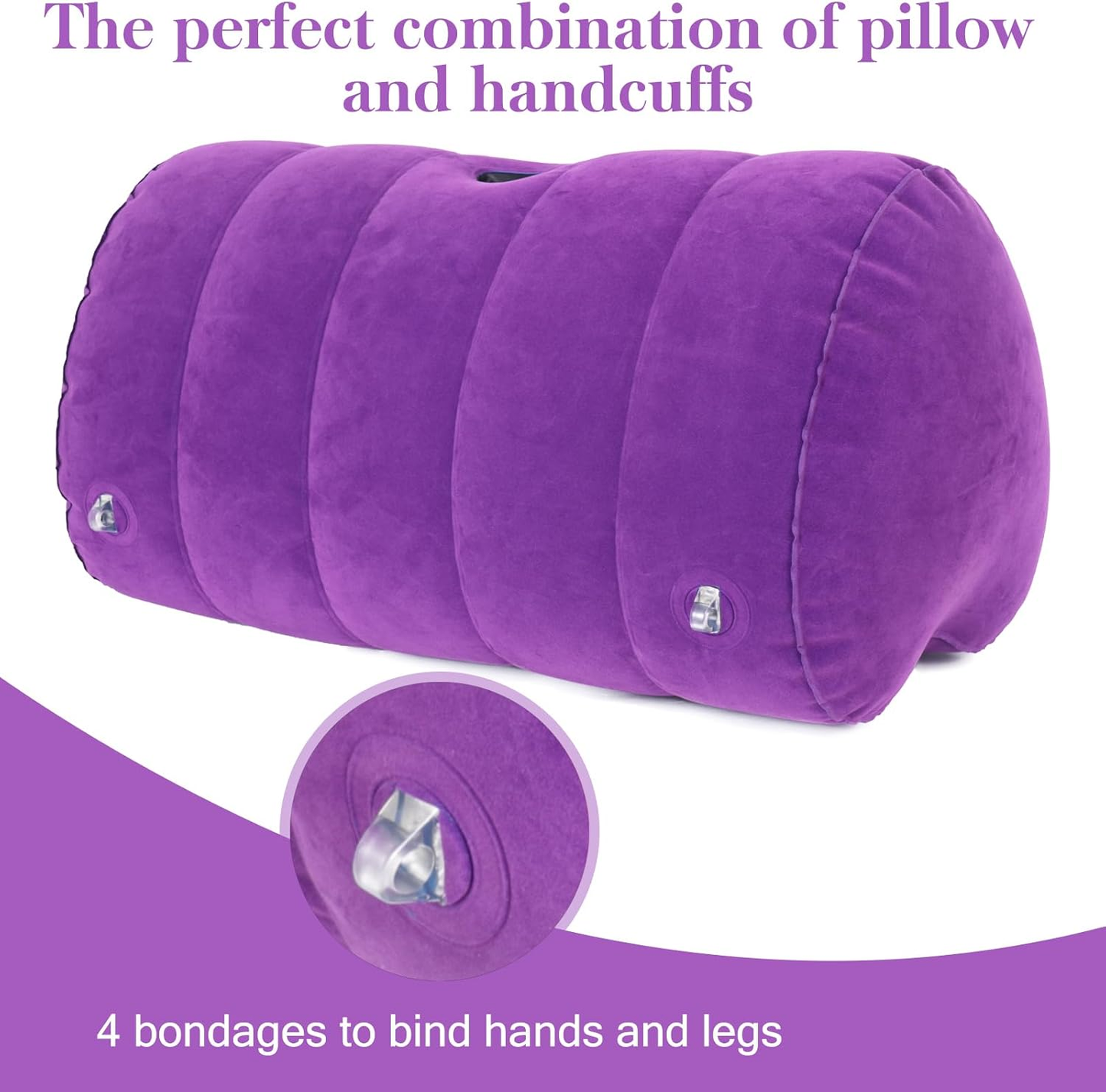 Almohada con Montaje de Dildo Inflable HeartLock con Juego de Puños