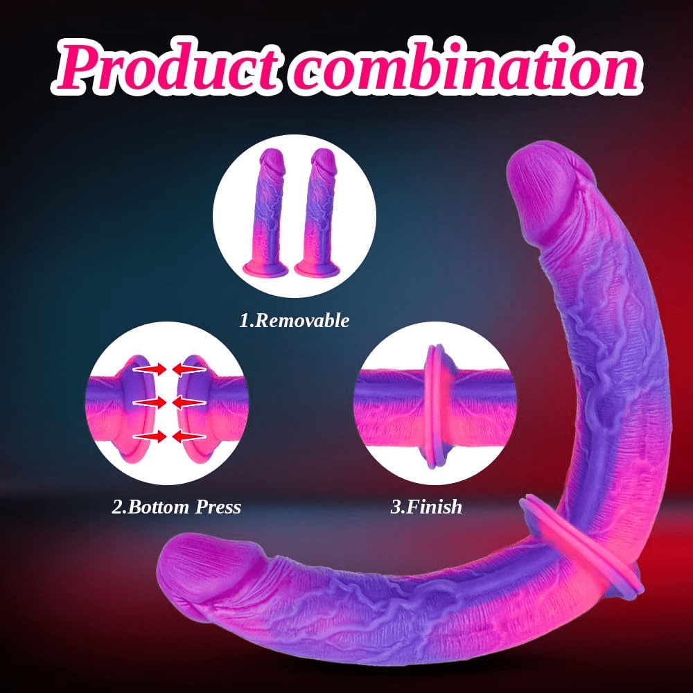 TwinPop Dildo de doble extremo de 14" con ventosa de silicona