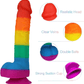PrismCore 9.3” Rainbow Silicone Dildo Suction Cup G-Spot