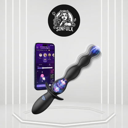 Vibrador prostático CoreWave de cuentas anales controlado por aplicación