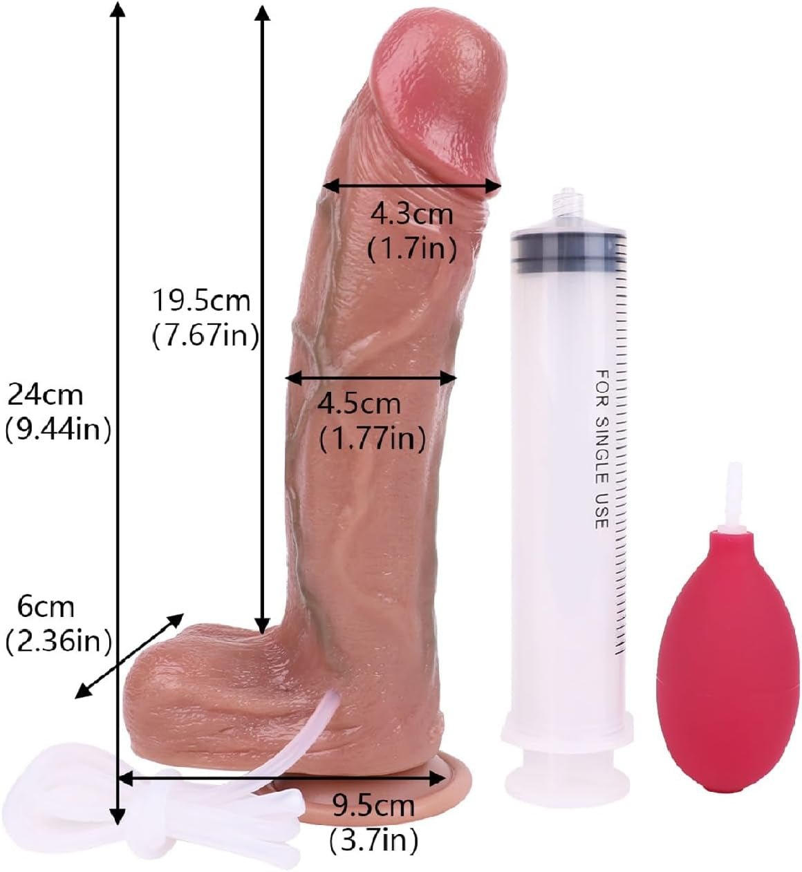 Dildo eyaculador de silicona JetStream de 9.4” con ventosa