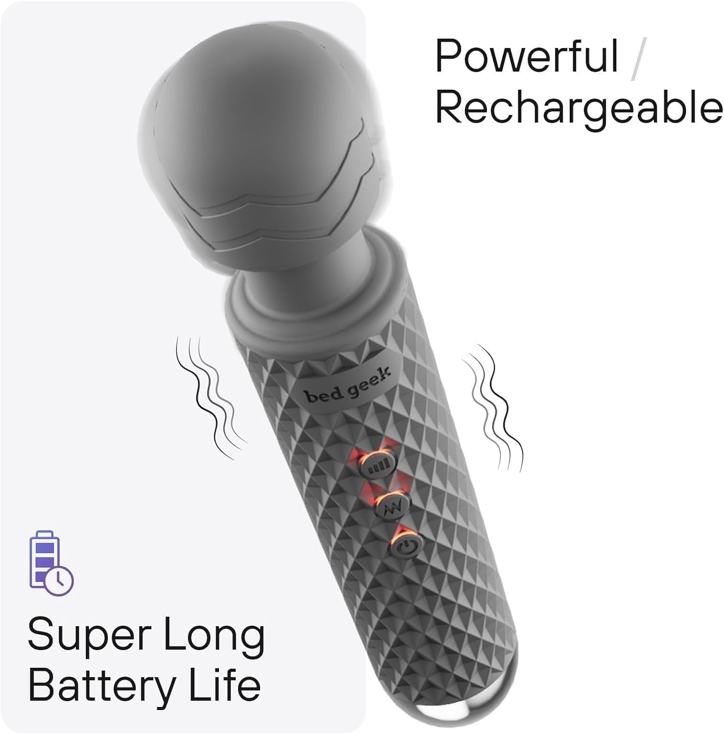 PrismWave Vibrador Varita 20 Patrones 8 Velocidades Recargable