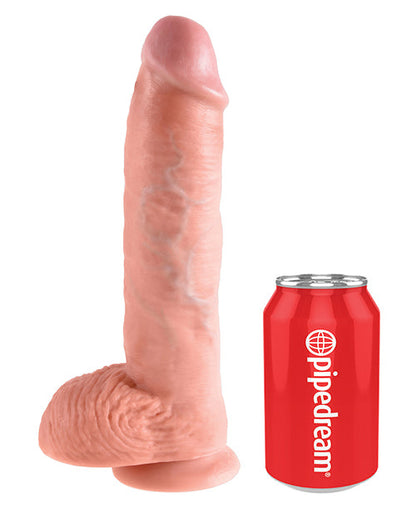 King Cock 10" verge avec testicules - couleur chair