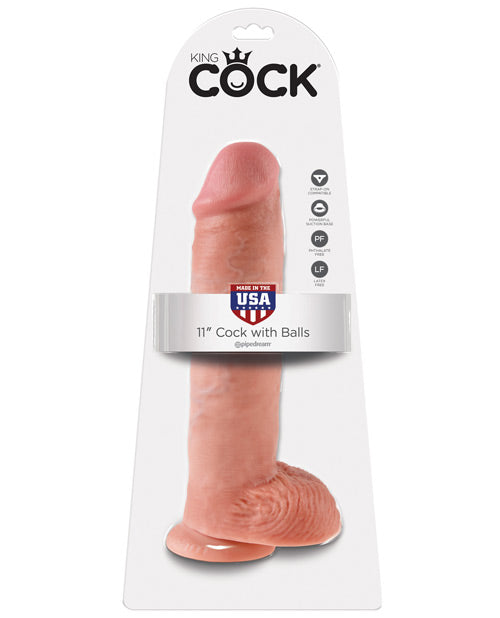 King Cock 11" Cock avec testicules - Couleur chair