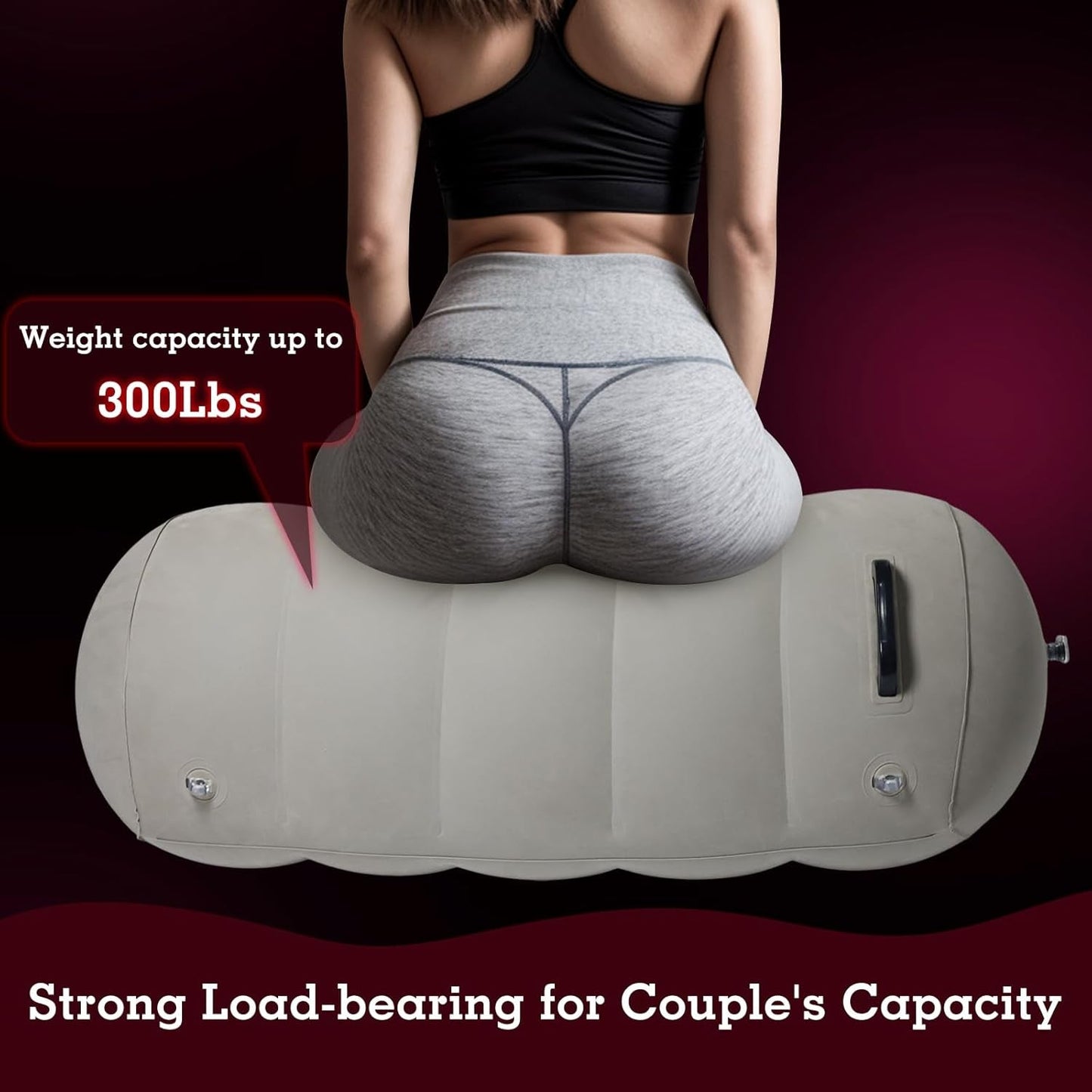 Almohada BDSM inflable AirBond con sujeciones y soporte para juguetes