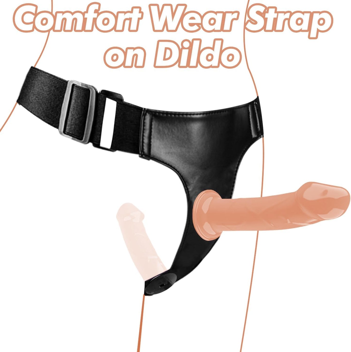 DualFit Adjustable Strap-On Harness with Dual Dildos