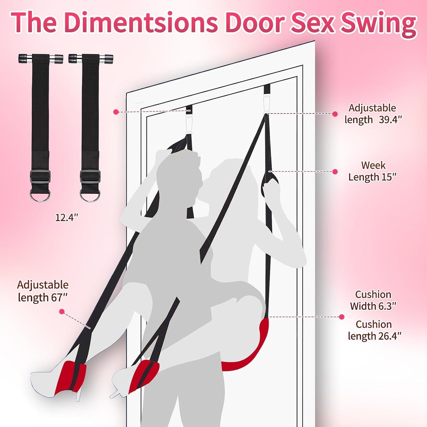 Columpio sexual de puerta ajustable LunarisX con arnés de soporte de 300 lb