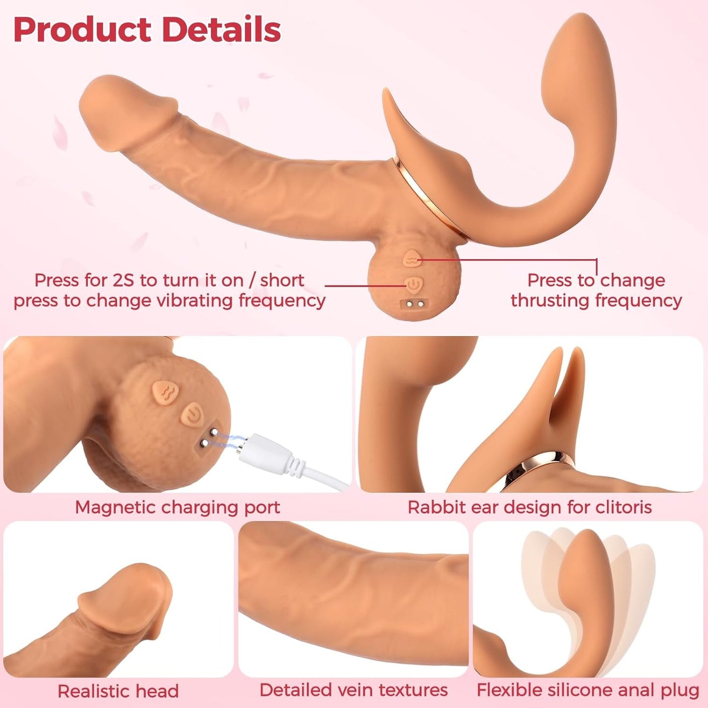 Vibrador de empuje FlexRide sin tirantes