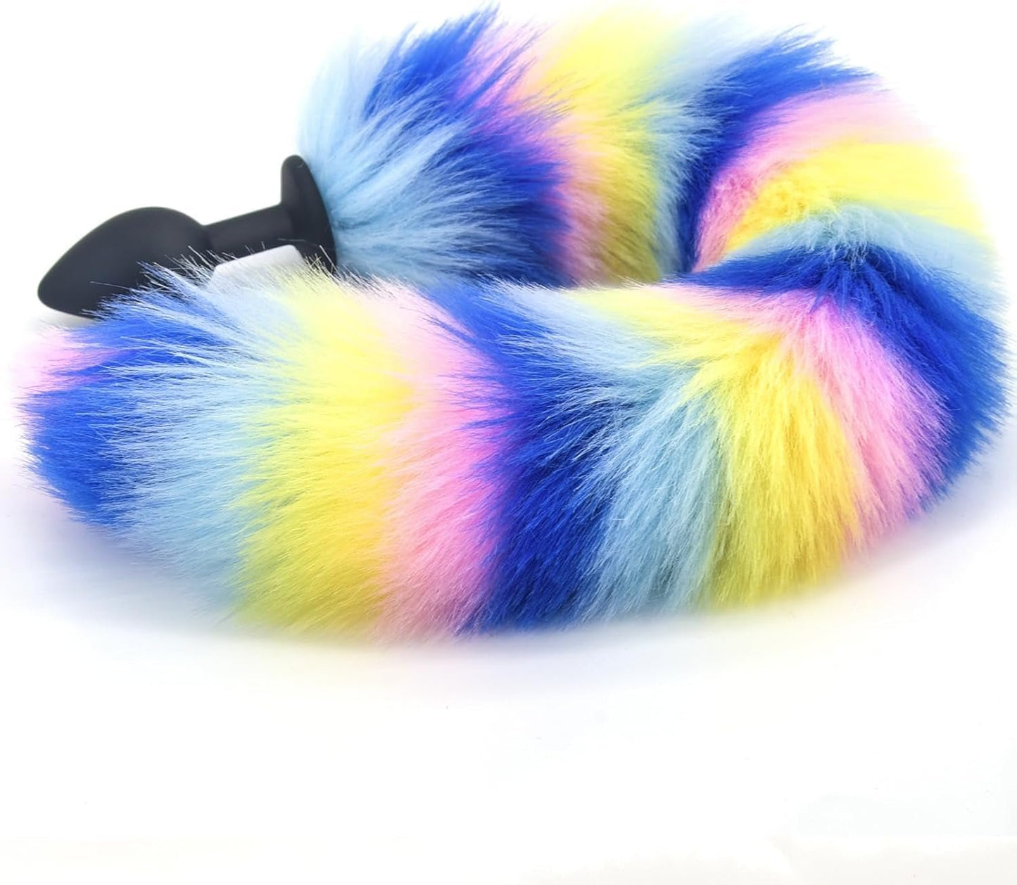 CandyFox Black Silicone Fox Tail Plug Colorful 15.7"