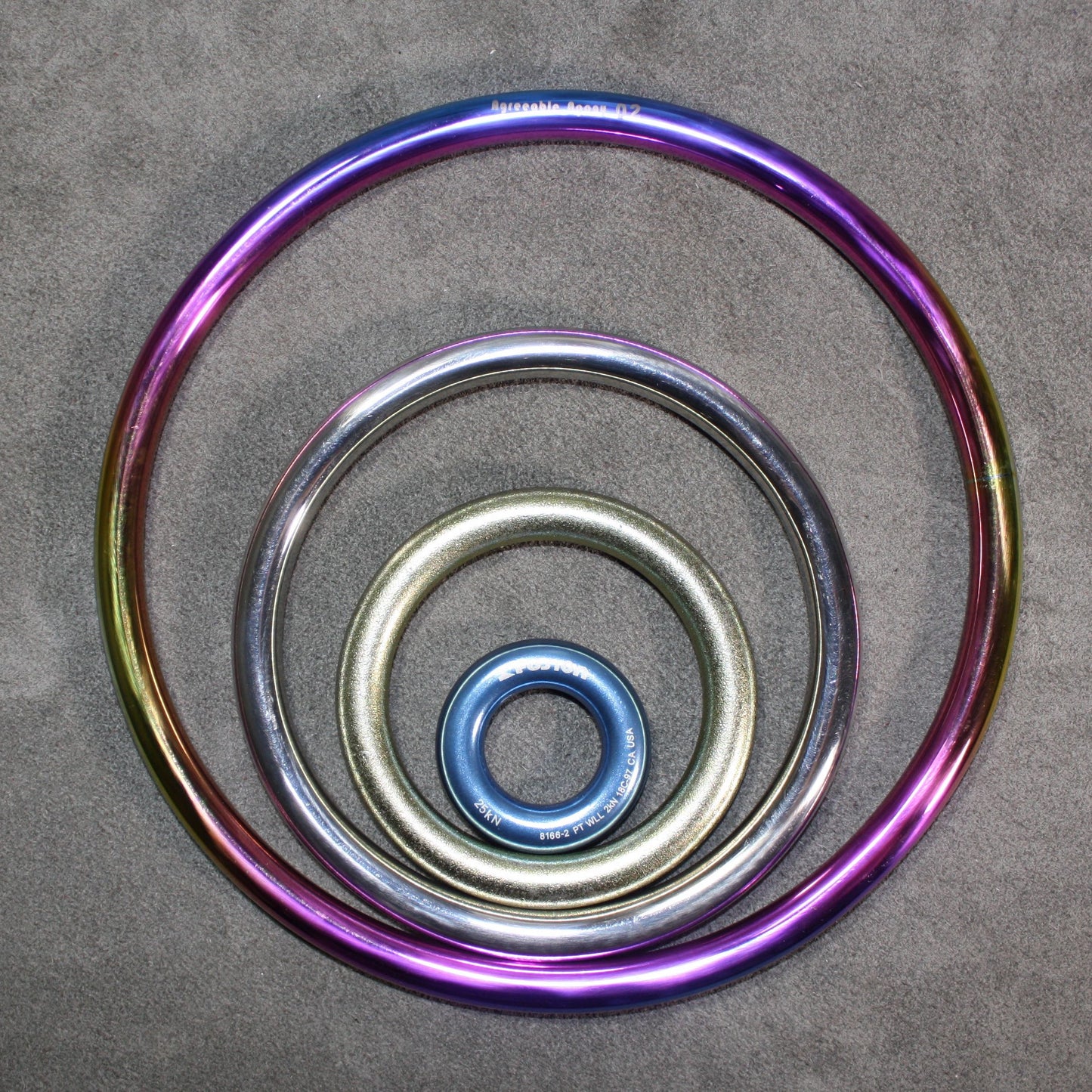 Classic Stainless Steel Suspension Rings 9in and 6in